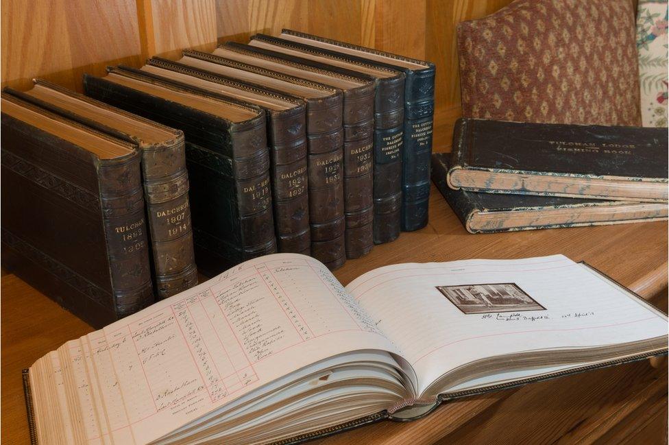 Historic books recording the river temperature