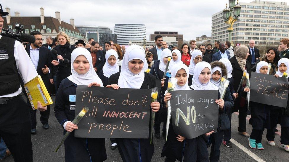 A procession was led by children, police and faith leaders