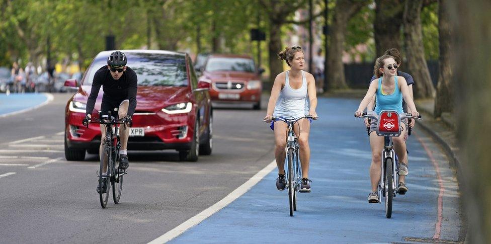 A cycle lane in Chelsea