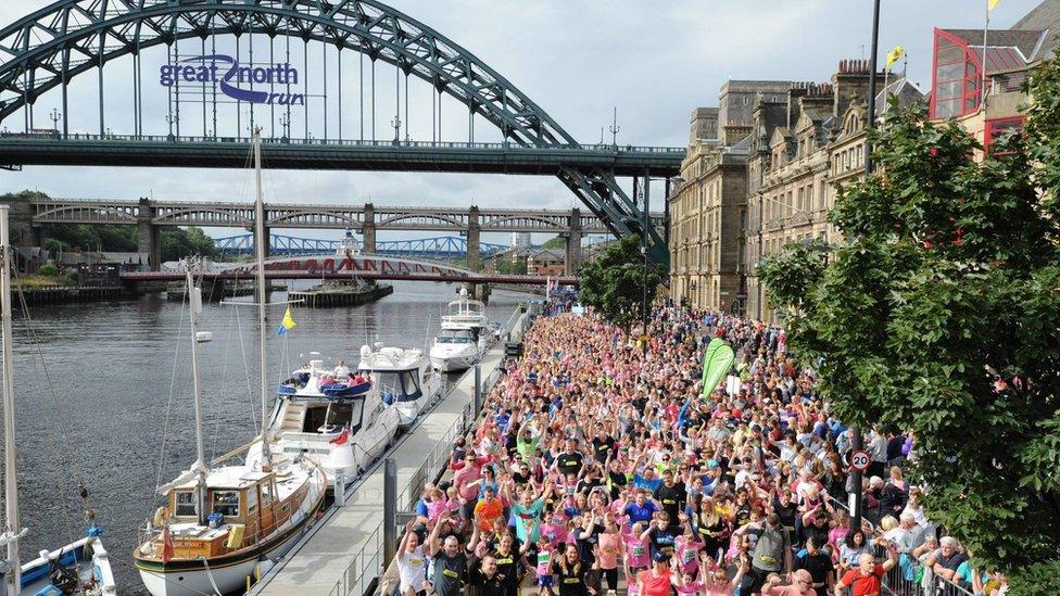 Young runners took on the Mini Great North Run around Tyneside