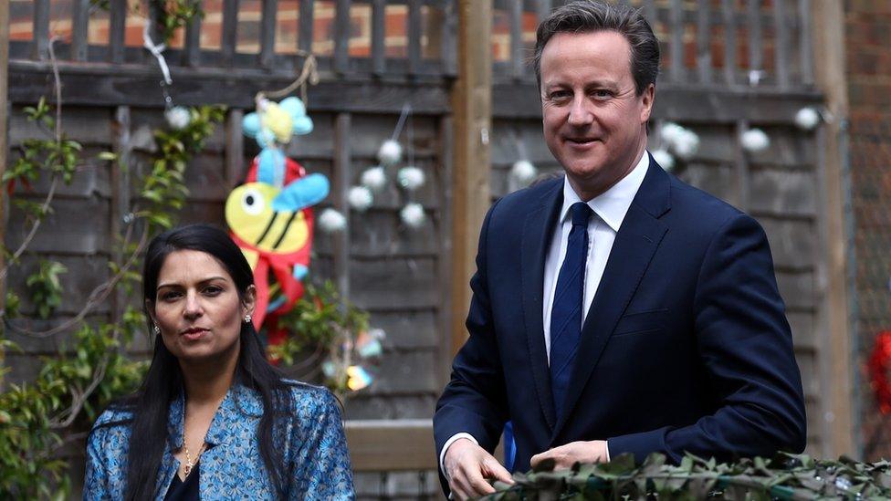 Priti Patel and David Cameron in 2015