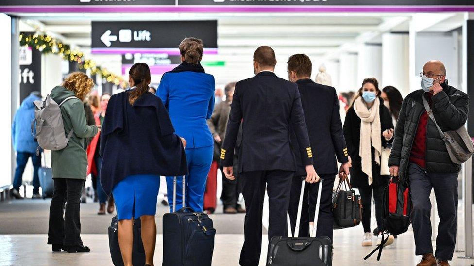 Passengers at Edinburgh Airport