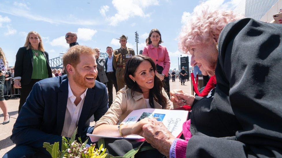 Prince Harry, Meghan Markle and Daphne Dunne