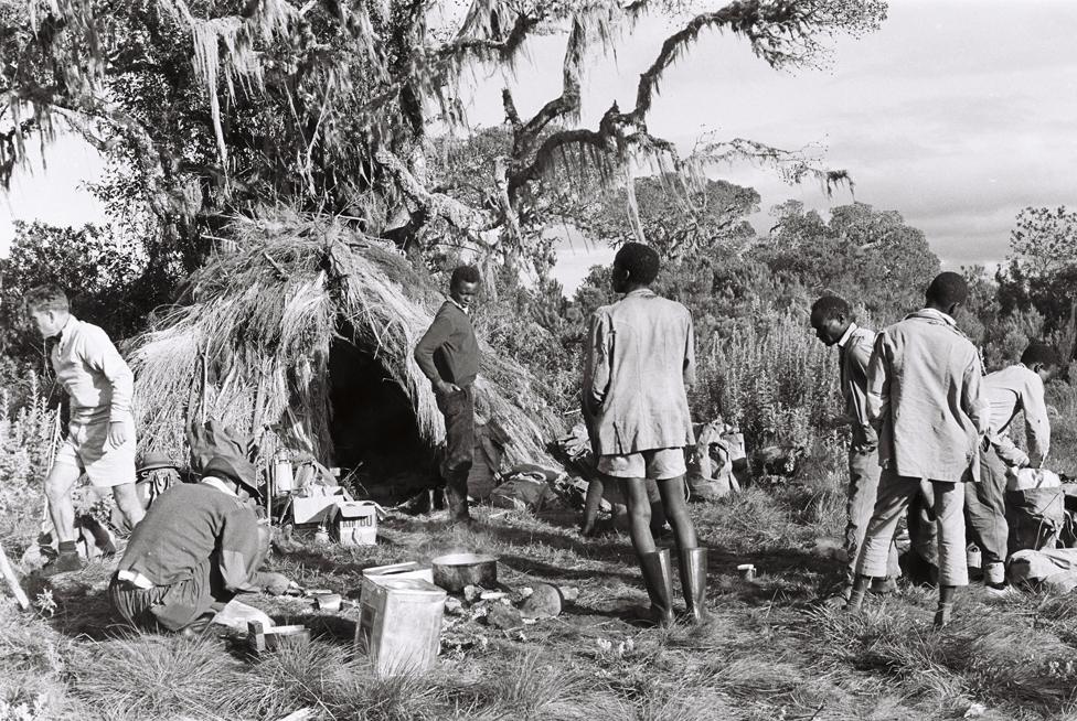 Trek participants practice camping during a two week training course