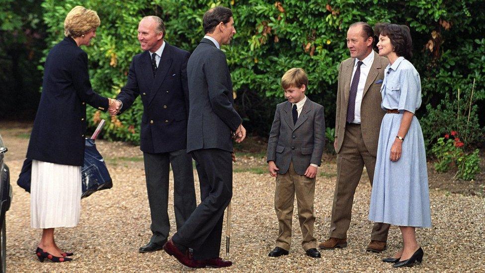 Prince William with his parents at Ludgrove Preparatory School near Wokingham back in 1990