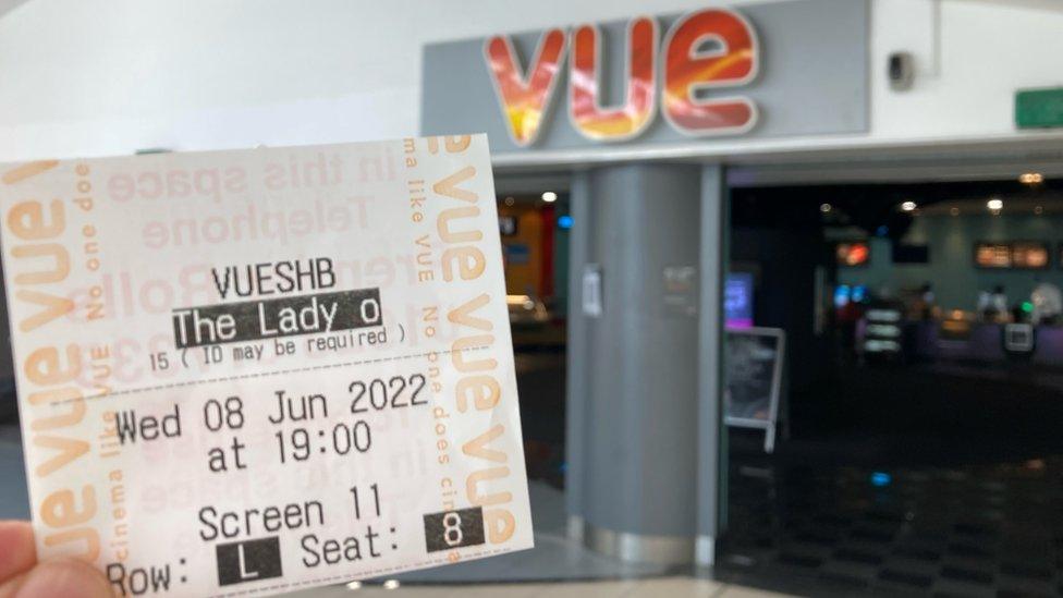 Ticket for The Lady of Heaven at Vue cinema in west London