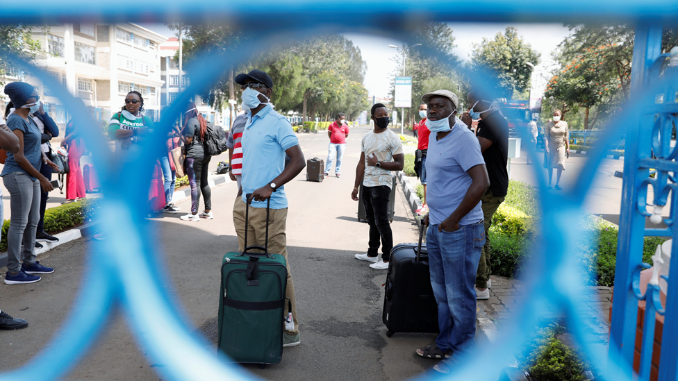 Kenyans under quarantine protest at Kenyatta University near Nairobi, Kenya - 15 April 2020