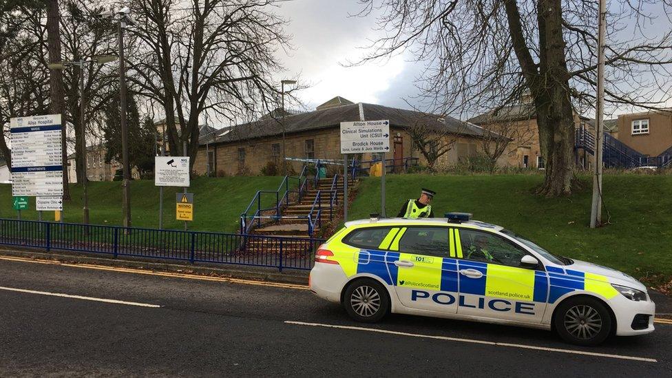 Police outside Ailsa Hospital