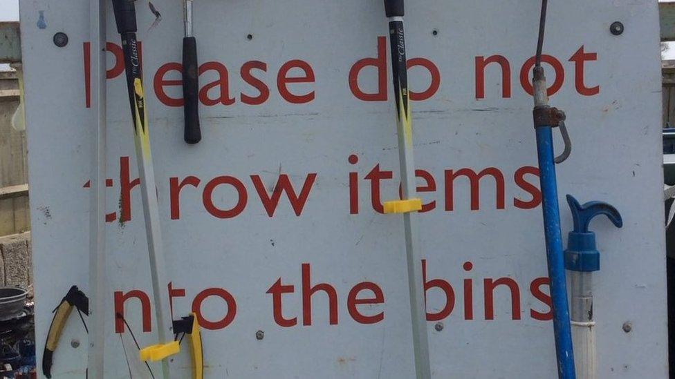 Waste recycling centre sign