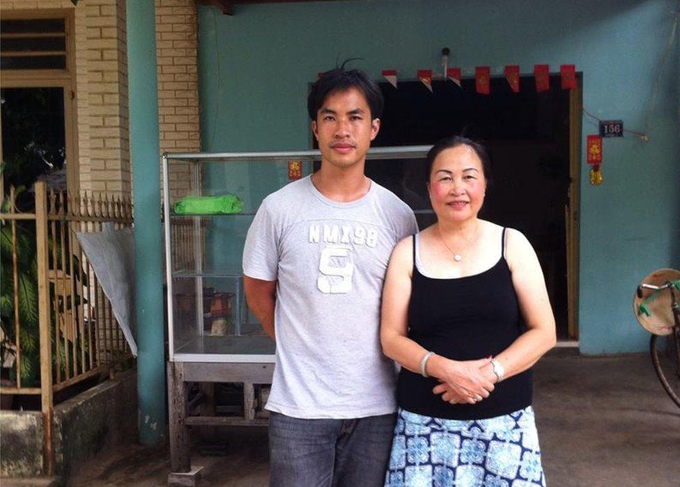 Picture of Tat Way Lay and his mother in Ho Chi Minh City in early 2015