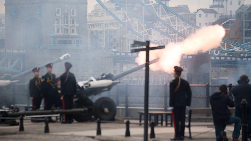 Gun salutes at Tower of London