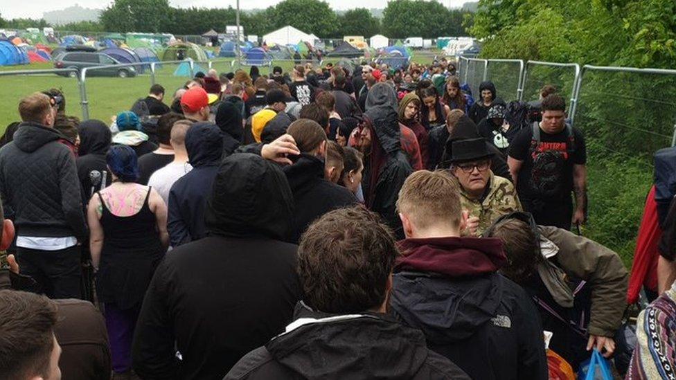 Queues at Download Festival entrance