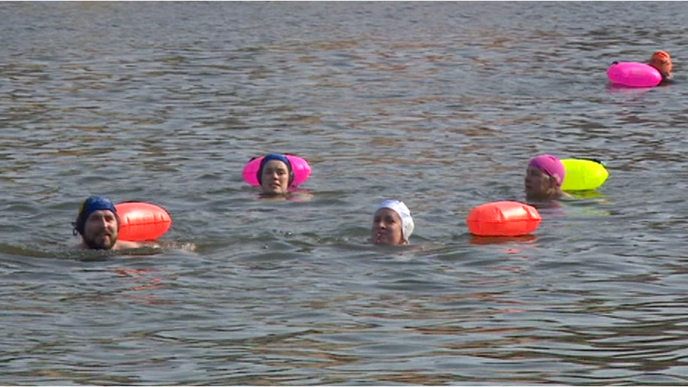 Open swimmers in Bristol Harbour