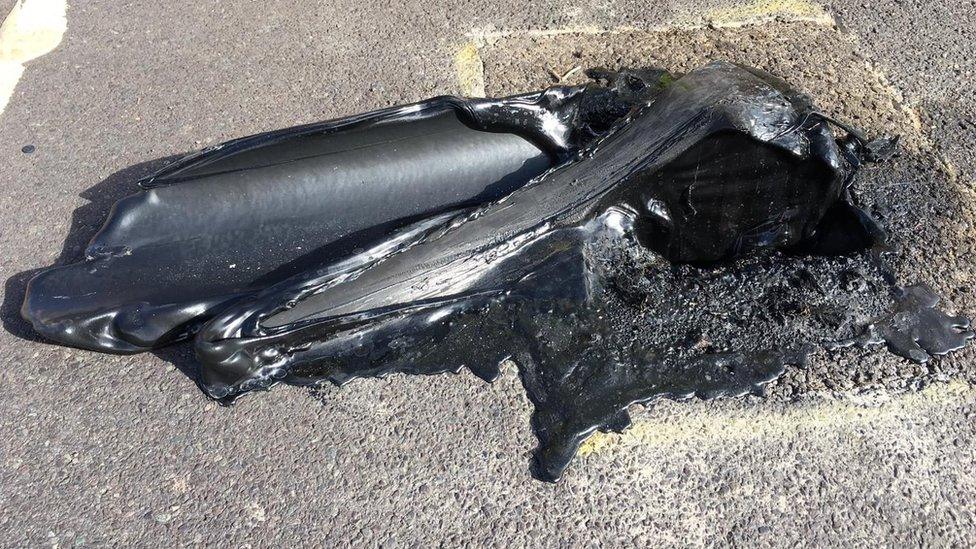 A melted bollard