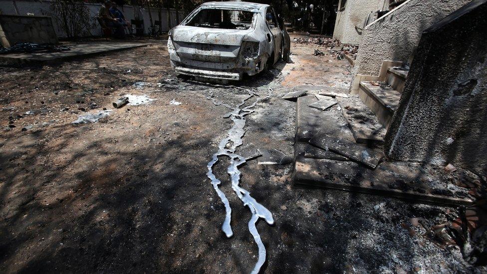 Melting car in Mati on 26 July