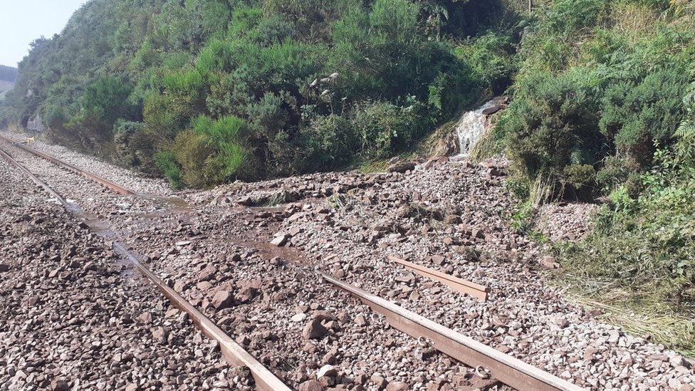 Landslip debris