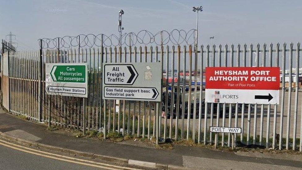 Ferries signs at Heysham port