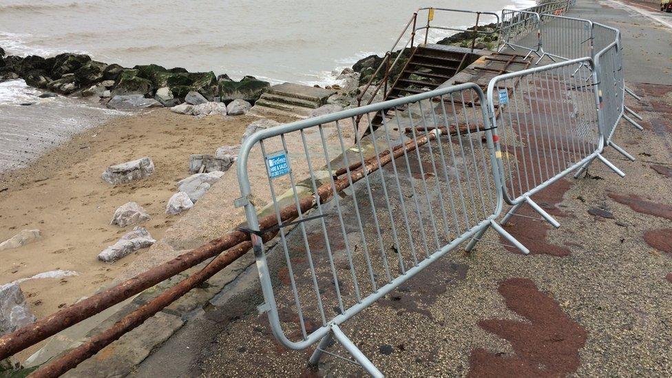 Defences were damaged during floods last week