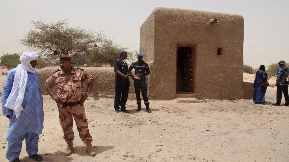 One of the mausoleums rebuilt in Timbuktu, Mali, on 18 July