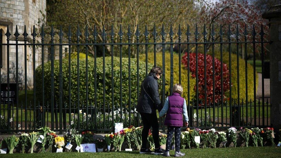 Mourners outside Windsor Castle