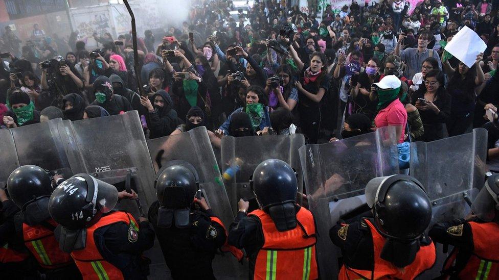 Protester clash with police