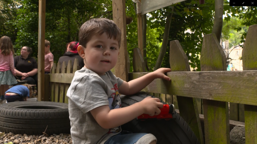 Boy at Yellow Wellies nursery