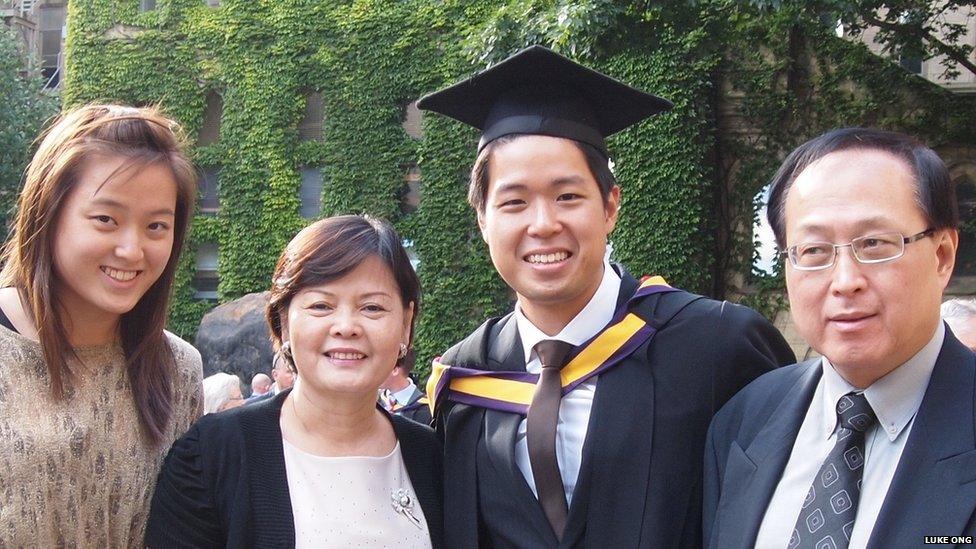 Dr Luke Ong, seen with his family,