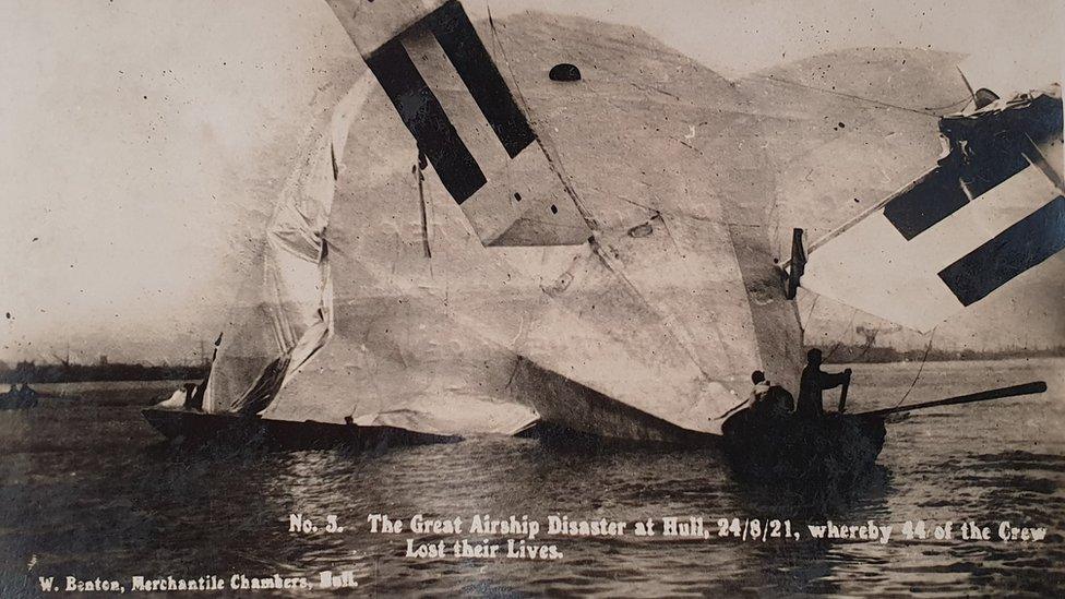 The crashed airship