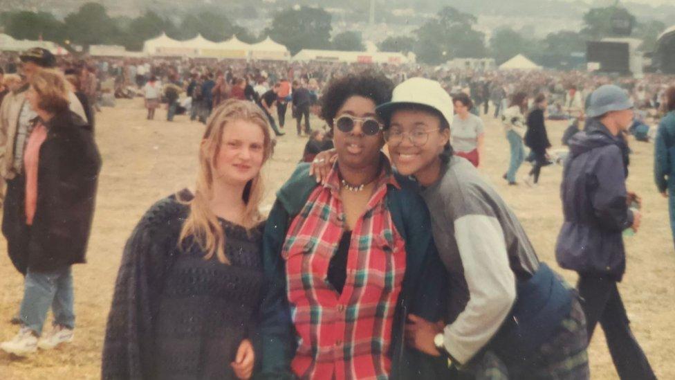 Zonya and Andrea at a festival