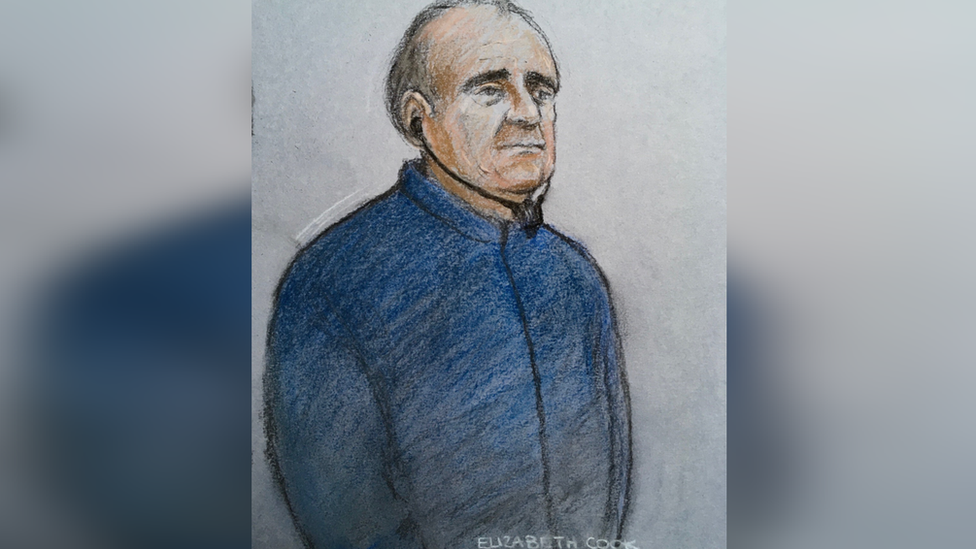 A court sketch of David Smith