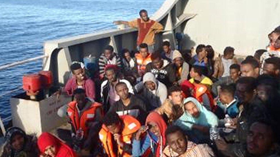 Rescued migrants