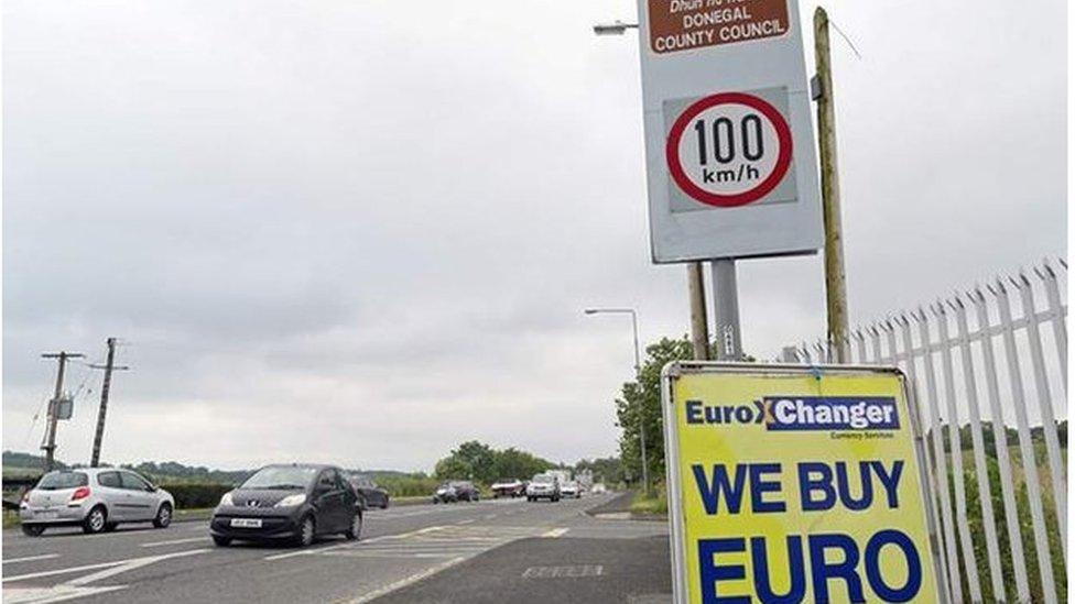 Traffic signs at County Donegal border