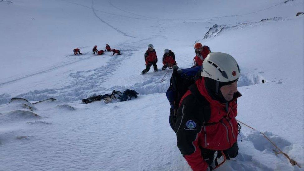 Mountain rescue exercise