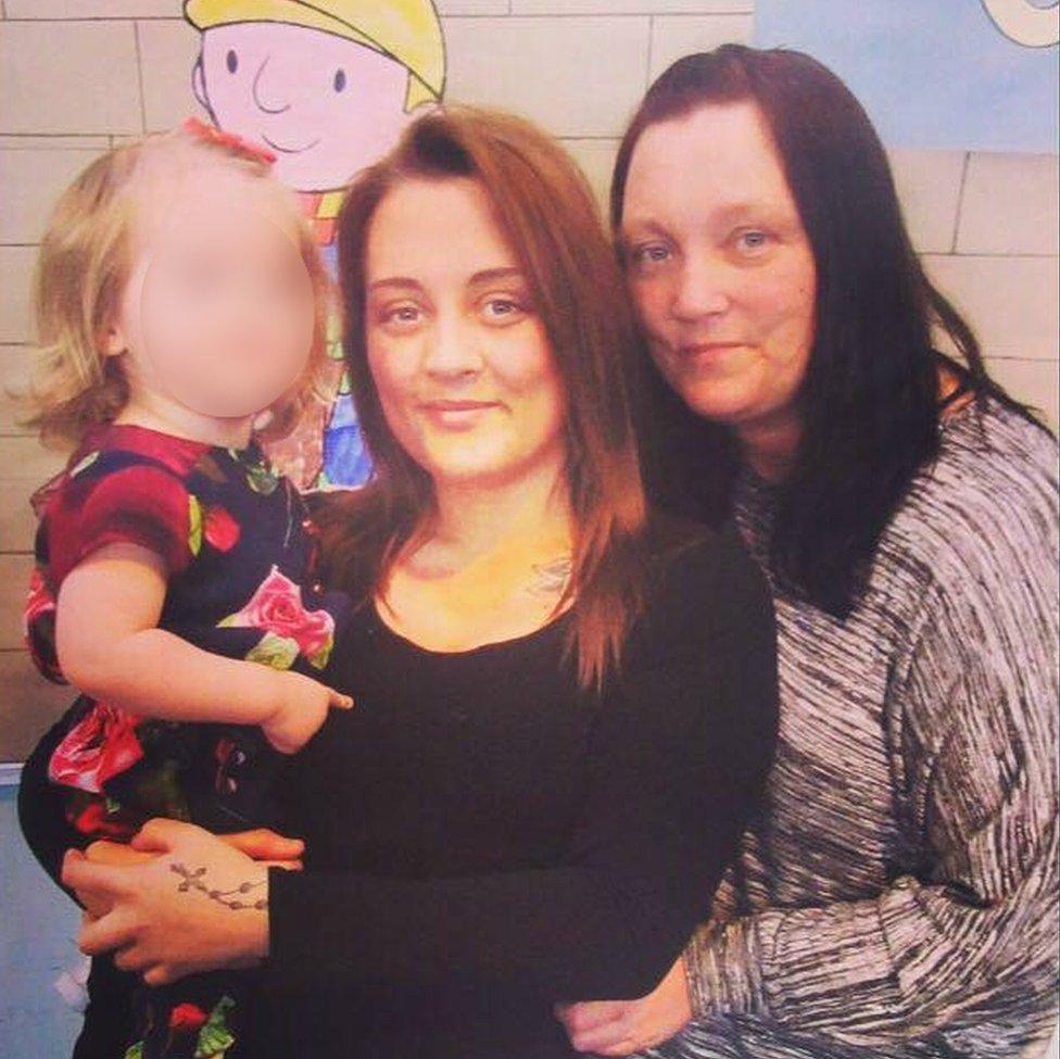 Emma-Jayne Magson with her mother and daughter