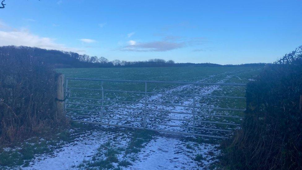 A field where a solar famr will be constructed