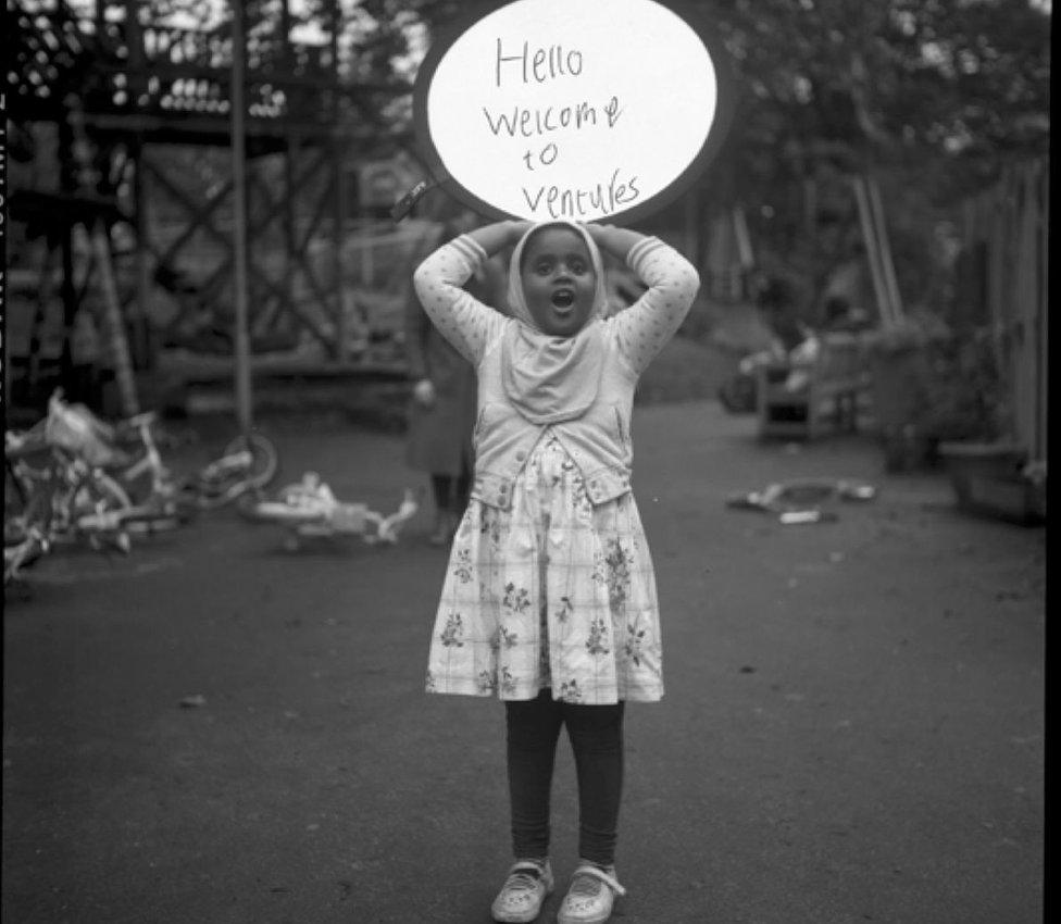 Girl and reflector