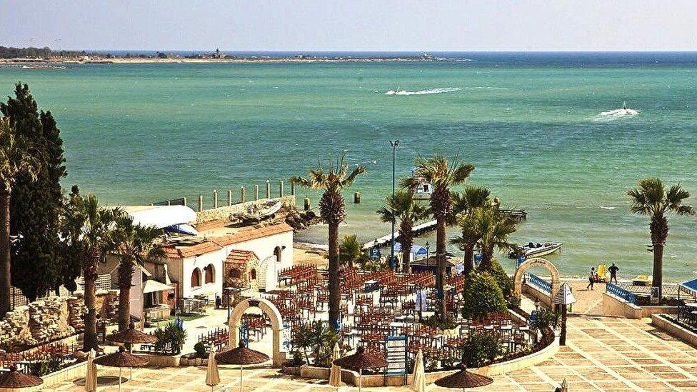 A picture of the Mediterranean sea and beach at Latakia in Syria