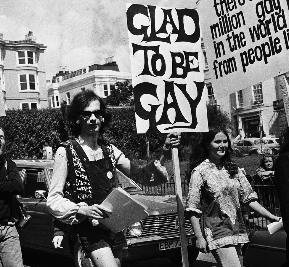 A man at the pride march