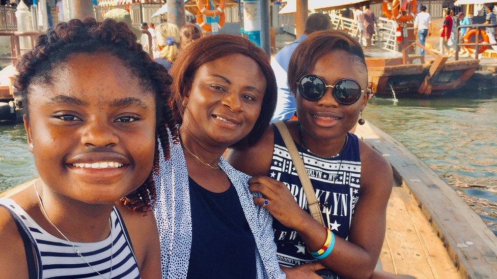 Mazvita Manzai (left) her mother Tokozana Dhliwayo (centre) and sister Shingai (right)