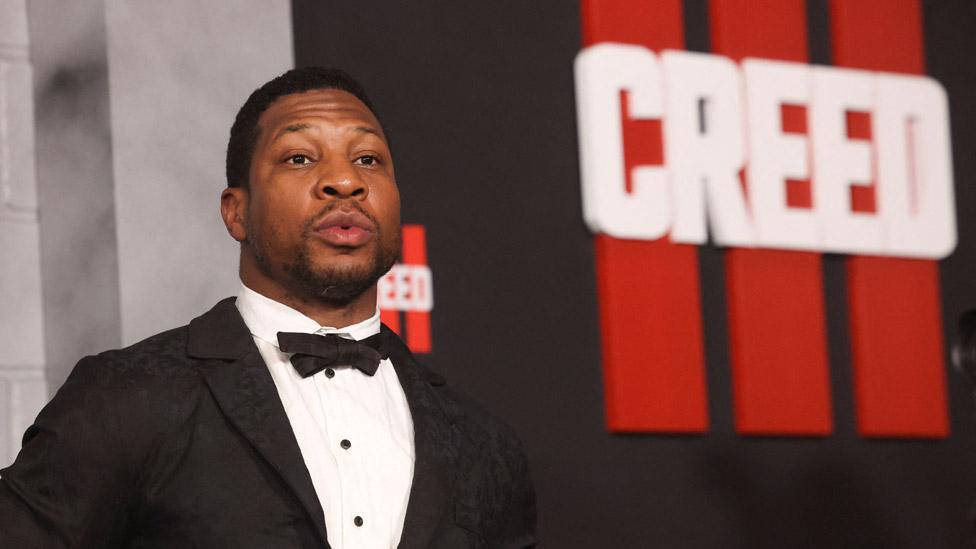 Jonathan Majors attends a premiere for the film "Creed III" in Los Angeles, California, U.S., February 27, 2023