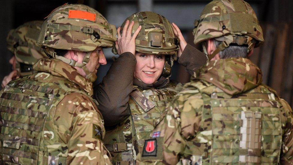 Armed forces minister Penny Mordaunt visits Infantry Battle School in Brecon Beacons