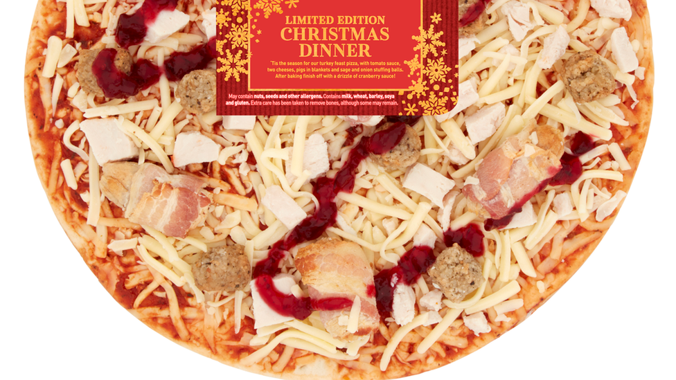 Christmas dinner on a pizza