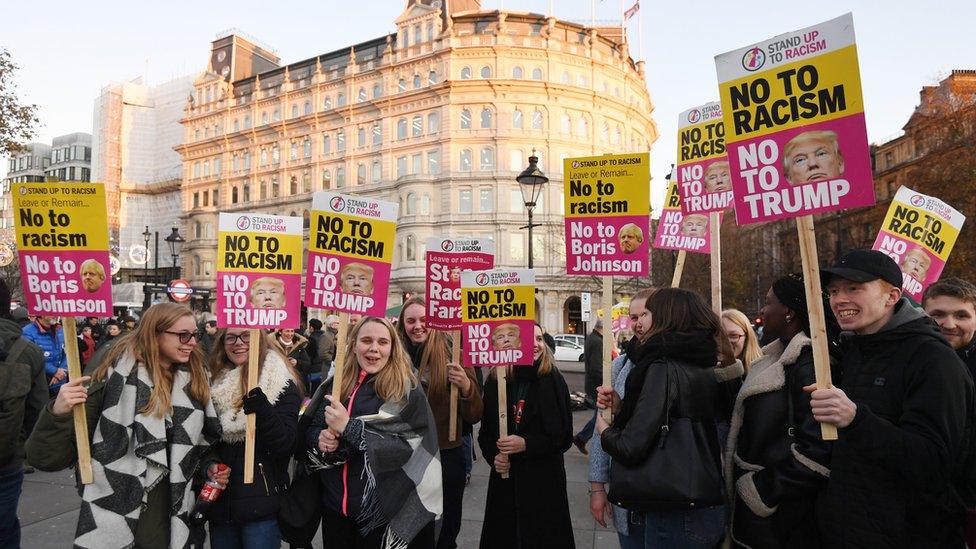 Protesters in Trafalgar Square