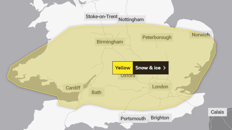 Met Office weather warning map