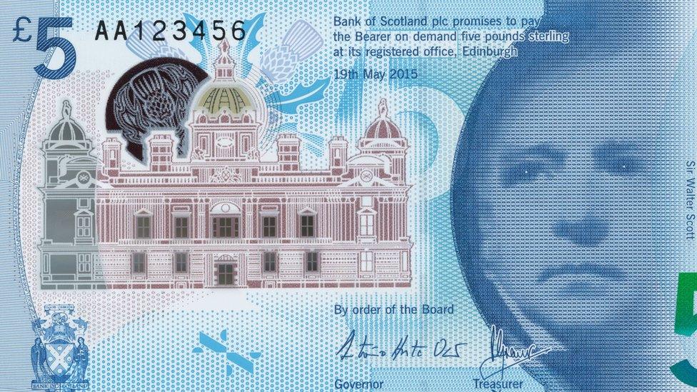 Anew Scottish five pound note