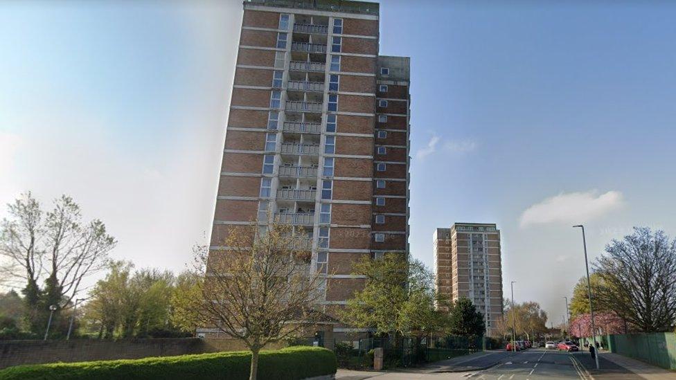 Beech Rise flats on Roughwood Road