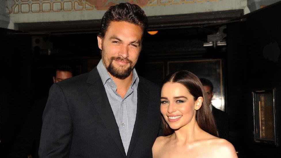 Emilia and Jason at the season three premiere in 2013