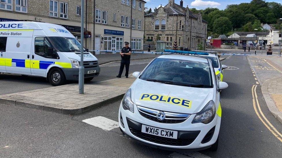 Police cordon in Radstock