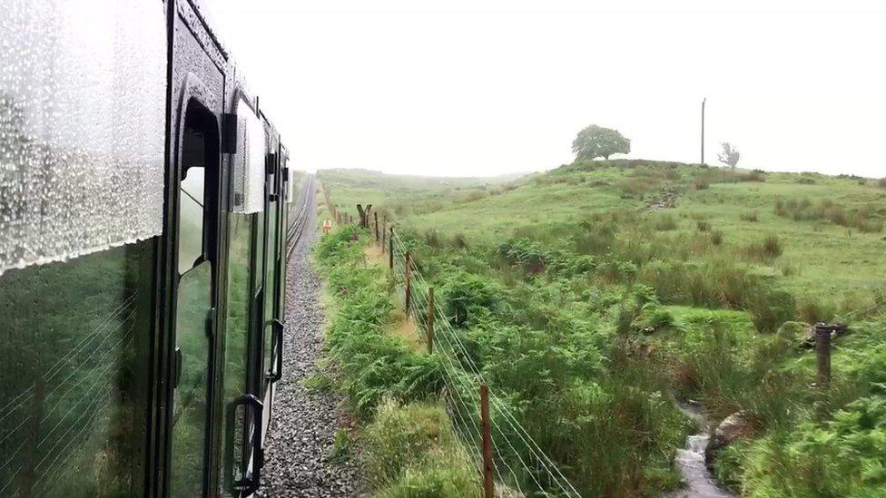 Snowdon Mountain Railway train on its way