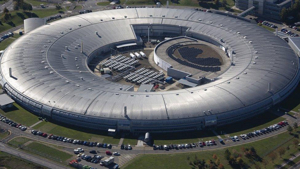 Aerial view of Diamond Light Source building at Harwell